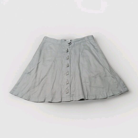 Samantha Pleet Gray Skirt Size Small Rapscallion Triangle Button Front 80s 90s - Picture 1 of 12